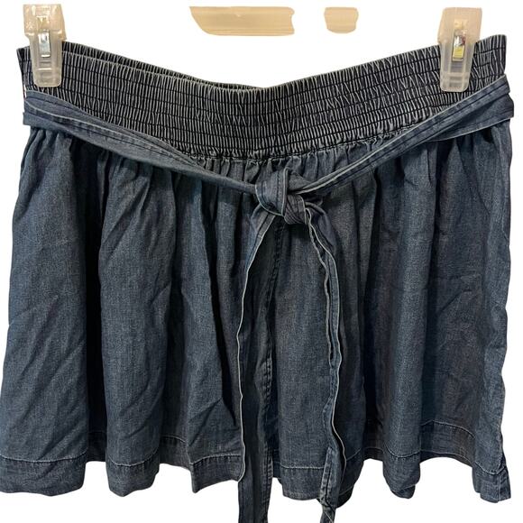 Aeropostale Pleated Medium / Dark Wash Jean Skirt Mini Skirt Size XL Festivals - Picture 1 of 5